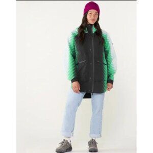 NWT Free People Packable Snow Jacket Women's Size M Singing In The Rain Green
